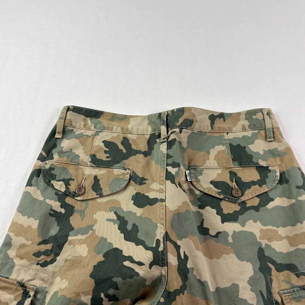 Levis Camo Cargo Pants Mens 31x30 Green Straight Leg Casual